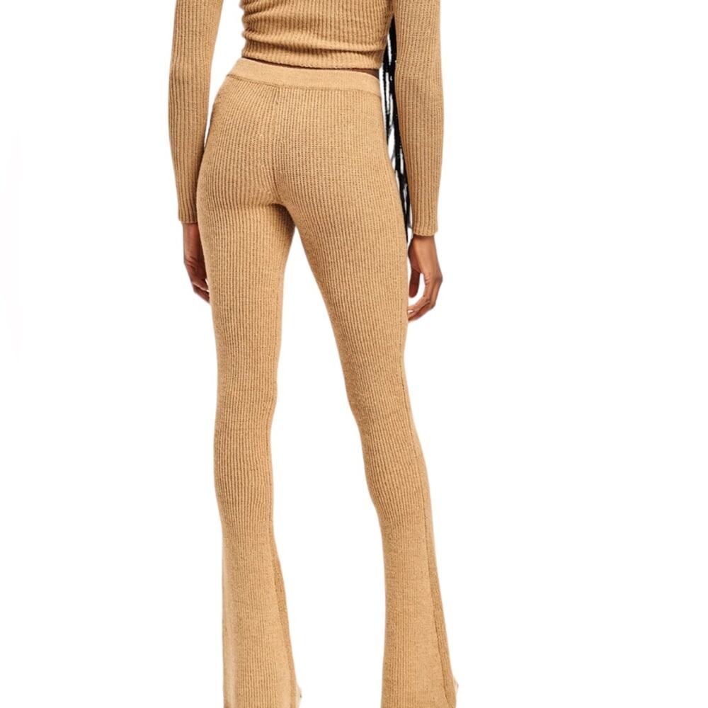 NWT SER•O•YA Brown London Pants Knit‎ Flare High Rise Slight V Waist Size Large - Picture 4 of 15